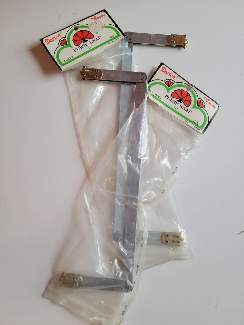 Darice 11" Purse Snap Closure Lot of 2 Vintage Metal